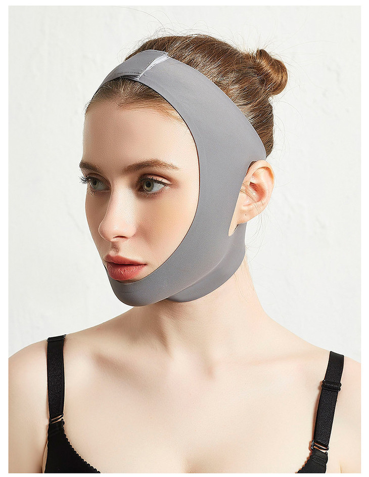 【轻松塑造v脸】日系无痕透气弹力瘦脸带v脸美容睡眠瘦脸面罩去咬肌