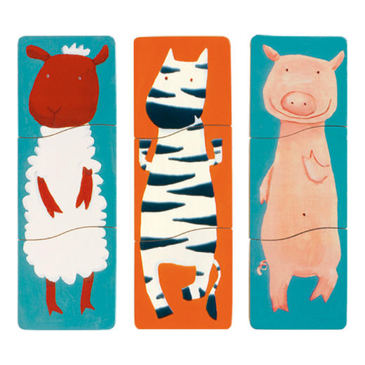 djeco宝宝大块木质动物拼图儿童益智幼儿早教玩具两片1-2岁手抓板 商品图3