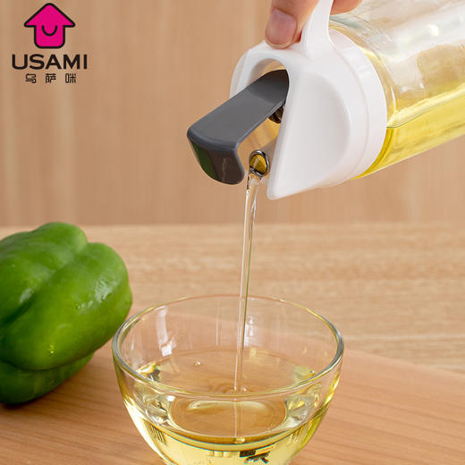 日本usami乌萨咪自动开合油壶无铅玻璃环保健康底部防滑设计