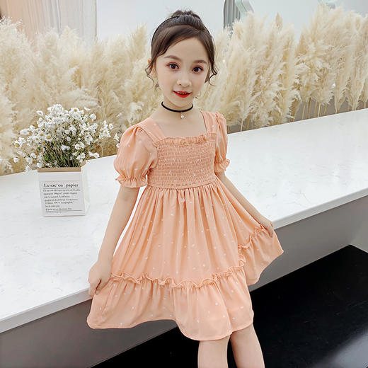 XD-A541泡泡袖新款中大童韩版蝴蝶结公主裙潮 商品图4