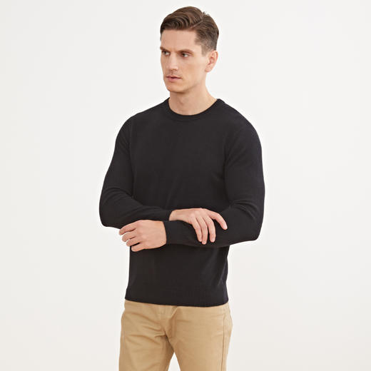 METTE羊绒世家2020秋冬新品男100%山羊绒衫时尚基础百搭圆领毛衣 商品图5