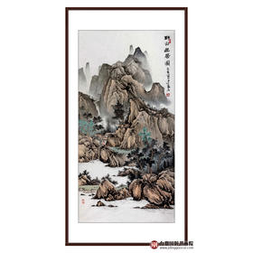 李学亮《野山幽居图》68*138cm 山水竖幅作品 玄关/办公室挂画