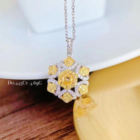 六边形Art Deco黄钻吊坠