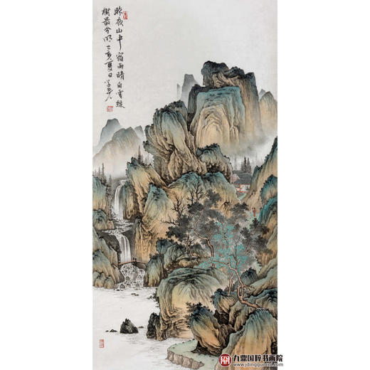 李学亮《昨夜山中宿雨晴》68*138cm 山水竖幅作品 玄关/办公室挂画 商品图1