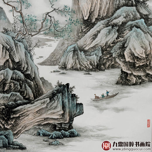 李学亮《九江归路远 万里客船还》68*138cm 山水竖幅作品 玄关/办公室挂画 商品图3