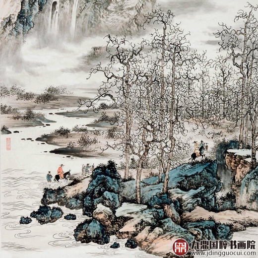 李学亮《秋山问道图》68*138cm 山水竖幅作品 玄关/办公室挂画 商品图3