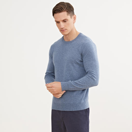 METTE羊绒世家2020秋冬新品男100%山羊绒衫时尚基础百搭圆领毛衣 商品图1