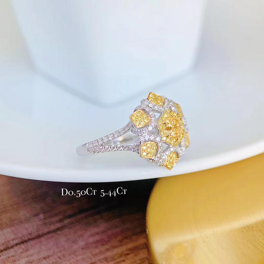 六边形Art Deco黃钻戒指 商品图1