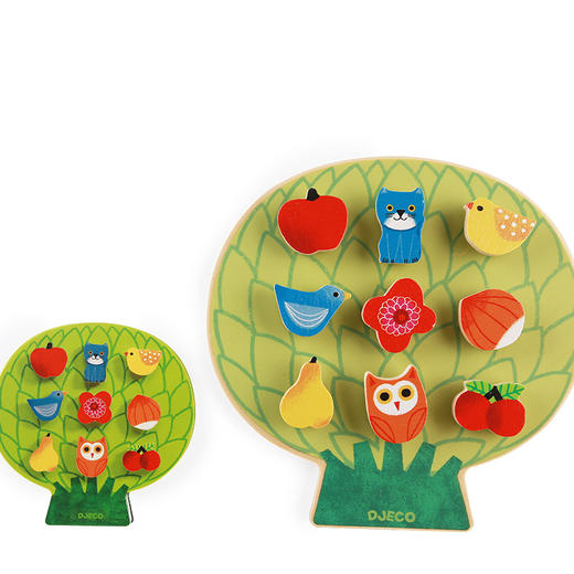 djeco钉钉板颜色动物水果认知扣子2-3岁儿童早教益智桌面游戏玩具 商品图2