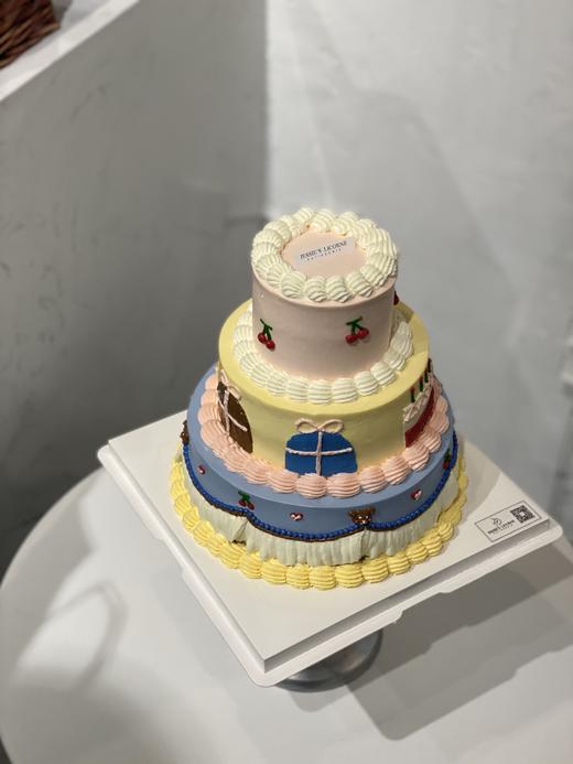 复古可爱裱花奶油生日蛋糕 商品图1
