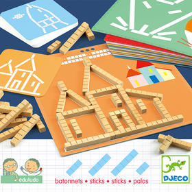 djeco学数数加减法数学幼儿园算术教具3-4-5木质拼图儿童益智玩具