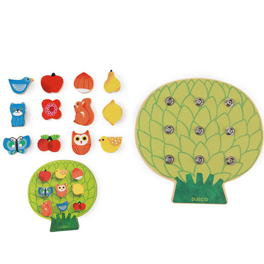 djeco钉钉板颜色动物水果认知扣子2-3岁儿童早教益智桌面游戏玩具 商品图3