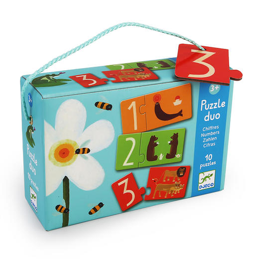 djeco幼儿启蒙早教配对数字动物颜色形状拼图卡益智玩具2片3-4岁 商品图4