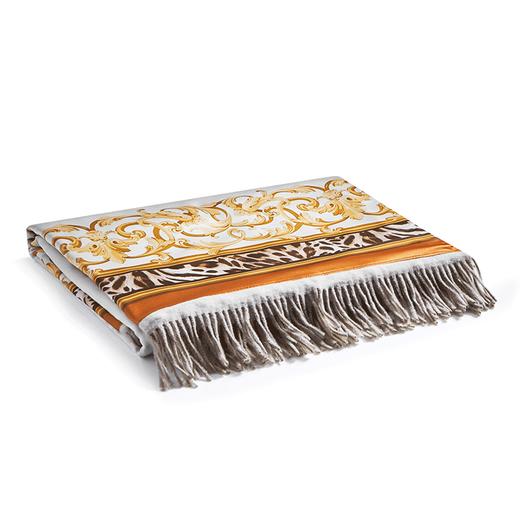 【ROYALCOVER】罗卡芙100%真丝印花羊毛双面披肩四季毯塞丁岛 商品图2