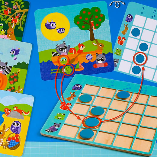 djeco森林动物数数游戏认知训练儿童亲子桌游3-4-5岁宝宝启蒙益智玩具 商品图0