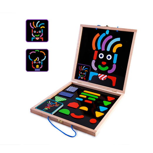 djeco儿童智力磁性拼图手提箱3-4-5岁宝宝早教益智七巧板磁力玩具 商品图1