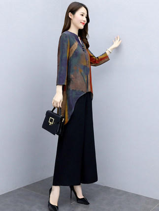 HT-FL550轻熟风宽松汝雅显瘦不规则减龄两件套 商品图2