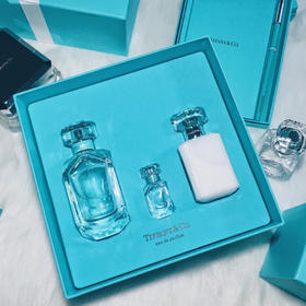 法国蒂芙尼Coty合作款钻石瓶香水三件套（正装75ml+Q版香水5ml+同款香味身体乳100ml）