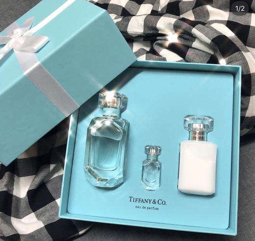 法国蒂芙尼Coty合作款钻石瓶香水三件套（正装75ml+Q版香水5ml+同款香味身体乳100ml） 商品图1