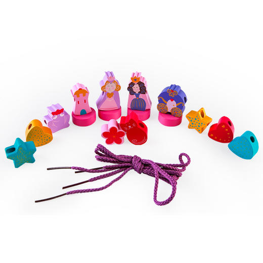 djeco儿童串珠益智宝宝穿线穿绳大颗粒女孩1-2岁精细动作训练玩具 商品图1