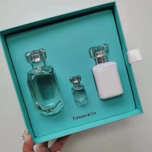 法国蒂芙尼Coty合作款钻石瓶香水三件套（正装75ml+Q版香水5ml+同款香味身体乳100ml） 商品图3
