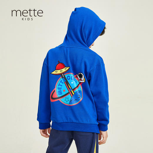METTE童装2020秋季新品男童连帽卫衣中大童纯棉印花套头上衣 商品图1