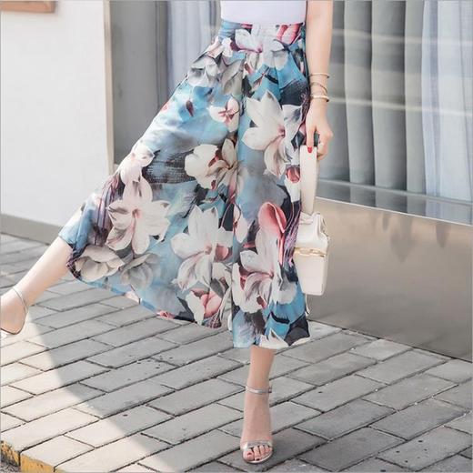 QQZJ-50934F422AF夏新款高腰大裤脚不规则印花七分裤 商品图3