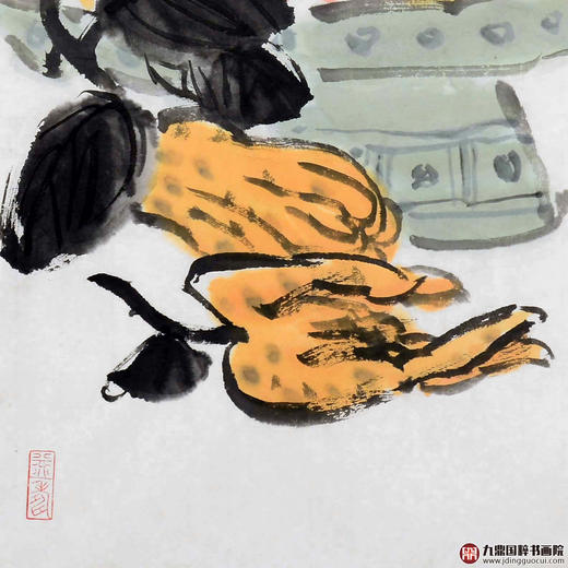 姬朝晖《福寿图》50*50cm 花鸟斗方作品 餐厅/茶室/卧室挂画 商品图4