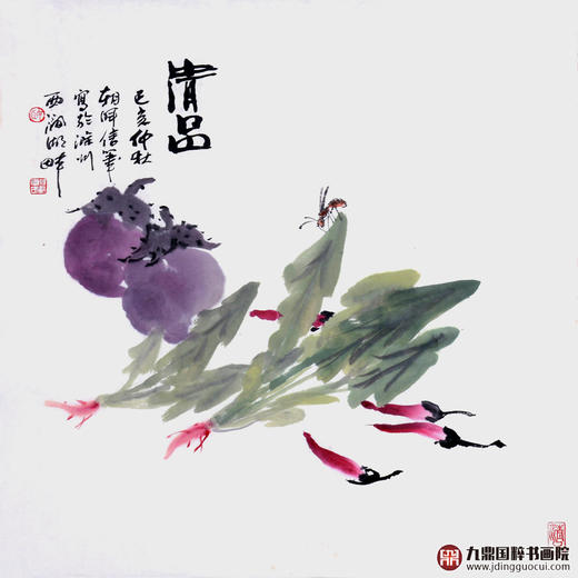 姬朝晖《清品》50*50cm 花鸟斗方作品 餐厅/茶室/卧室挂画 商品图1