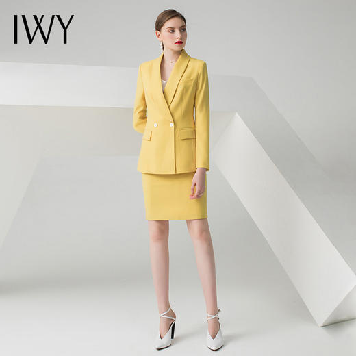 IWY/黄色长袖西装半裙套装C10386+S10226 商品图1