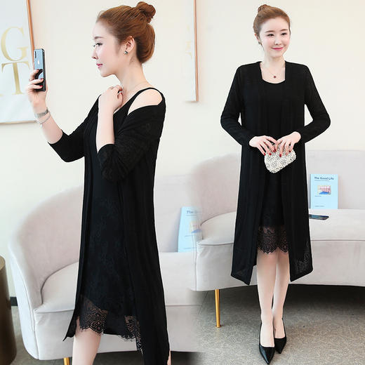 TYL-8869春夏薄款针织开衫过膝披风外套ZXH 商品图3