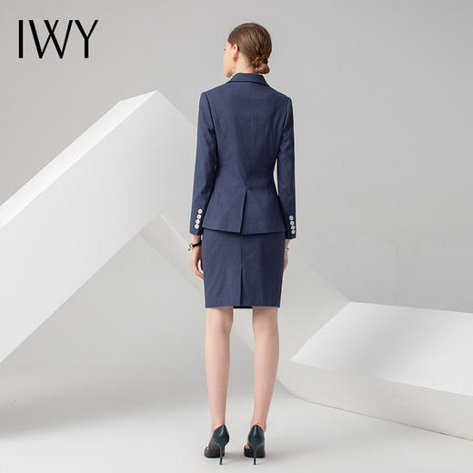 IWY/灰蓝色长袖西装半裙套装CS10344 商品图3