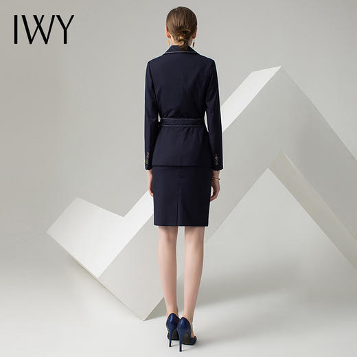IWY/藏青色长袖西装半裙套装CS512 商品图3