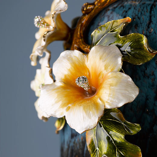 罗比罗丹珐琅彩平安纳福花瓶欧式创意客厅摆件乔迁礼品绯韵花瓷花瓶 商品图3