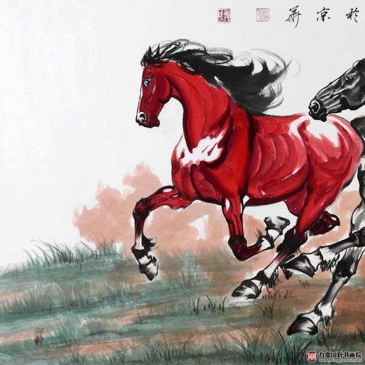 张祺晟《叱咤千里》68*138cm 动物横幅作品 办公室/客厅挂画 商品图2