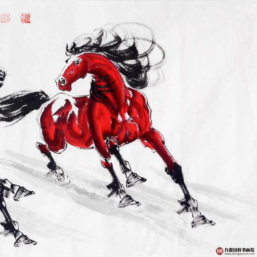 张祺晟《万里雄风》68*138cm 动物横幅作品 办公室/客厅挂画 商品图3