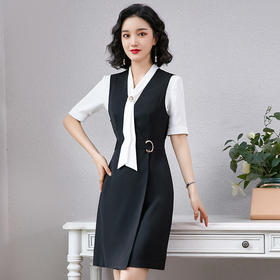 QZT-A212+201新款职业装修身空姐珠宝店马甲裙工作服套装