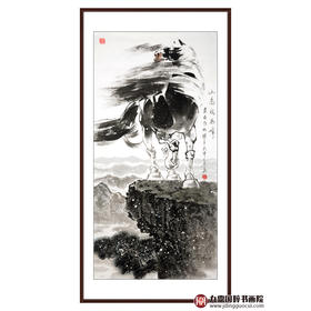 田成义《山高我为峰》68*138cm 动物竖幅作品 办公室/玄关挂画