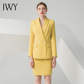 IWY/黄色长袖西装半裙套装C10386+S10226
