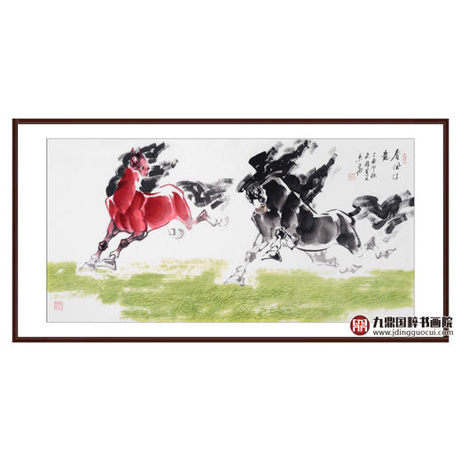 田成义《春风得意》68*138cm 动物横幅作品 办公室/客厅挂画 商品图0