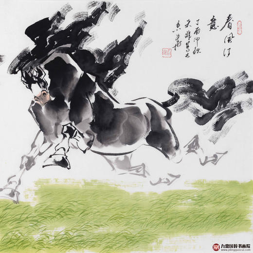 田成义《春风得意》68*138cm 动物横幅作品 办公室/客厅挂画 商品图3