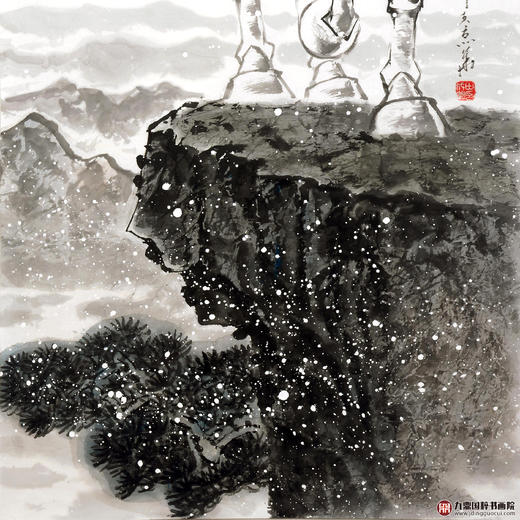 田成义《山高我为峰》68*138cm 动物竖幅作品 办公室/玄关挂画 商品图3