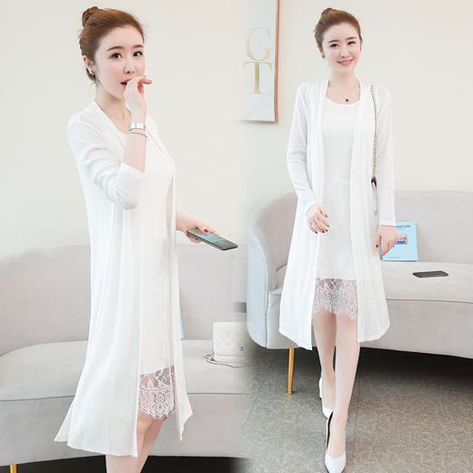 TYL-8869春夏薄款针织开衫过膝披风外套ZXH 商品图2