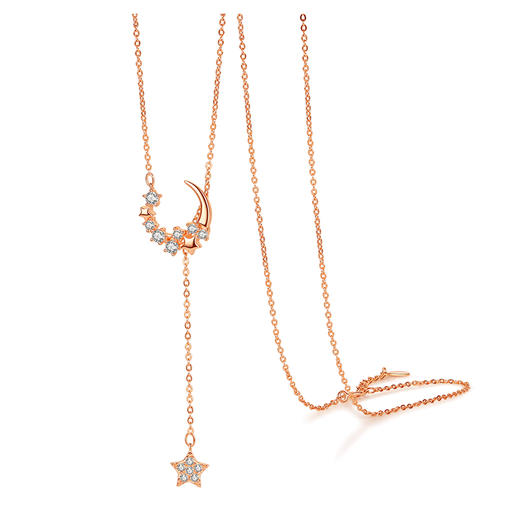 银千惠/星星月项链女纯银锁骨链简约气质潮网红吊坠新款礼物送女友 商品图4