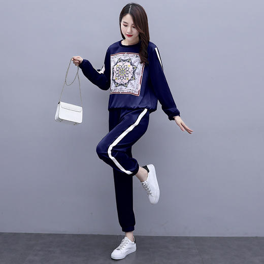 MZ-MZ5923新款名媛小香风印花休闲洋气减龄显瘦两件套ZXH 商品图2