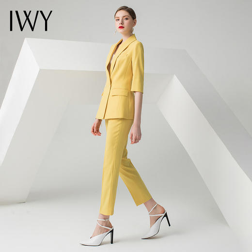 IWY/黄色五分袖西装长裤套装CP10226 商品图3