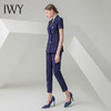 IWY/藏青色短袖西装长裤套装CP10215 商品缩略图2