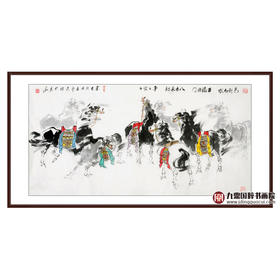 田成义《马到功成》68*138cm 动物横幅作品 办公室/客厅挂画