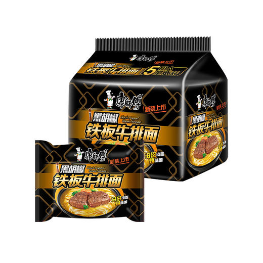康师傅黑胡椒铁板牛排面102g*5包 商品图0
