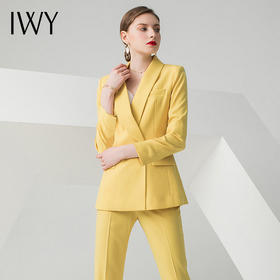 IWY/黄色长袖西装长裤套装C10386+P10226